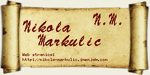 Nikola Markulić vizit kartica